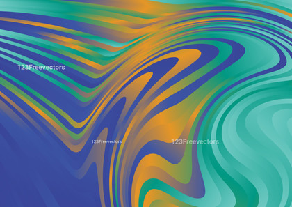 Blue Green and Orange Ripple Lines Background