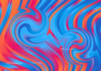 Pink Blue and Orange Curved Ripple Lines Background