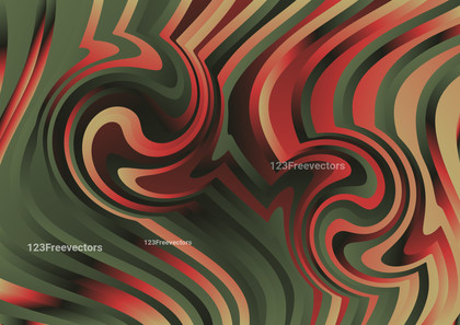 Abstract Red Brown and Green Distorted Lines Background