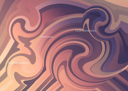 Blue and Brown Abstract Gradient Curved Ripple Lines Background Illustration
