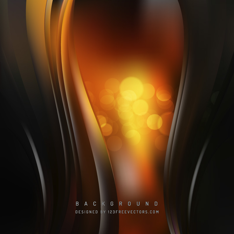 Abstract Black Orange Fire Wave Design Background