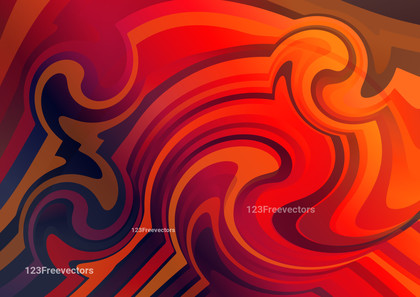 Red Orange and Blue Abstract Gradient Wavy Ripple Lines Background Design