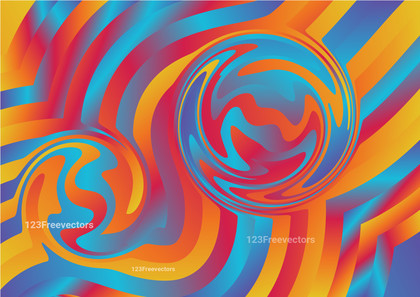 Red Orange and Blue Gradient Curvature Ripple Lines Background