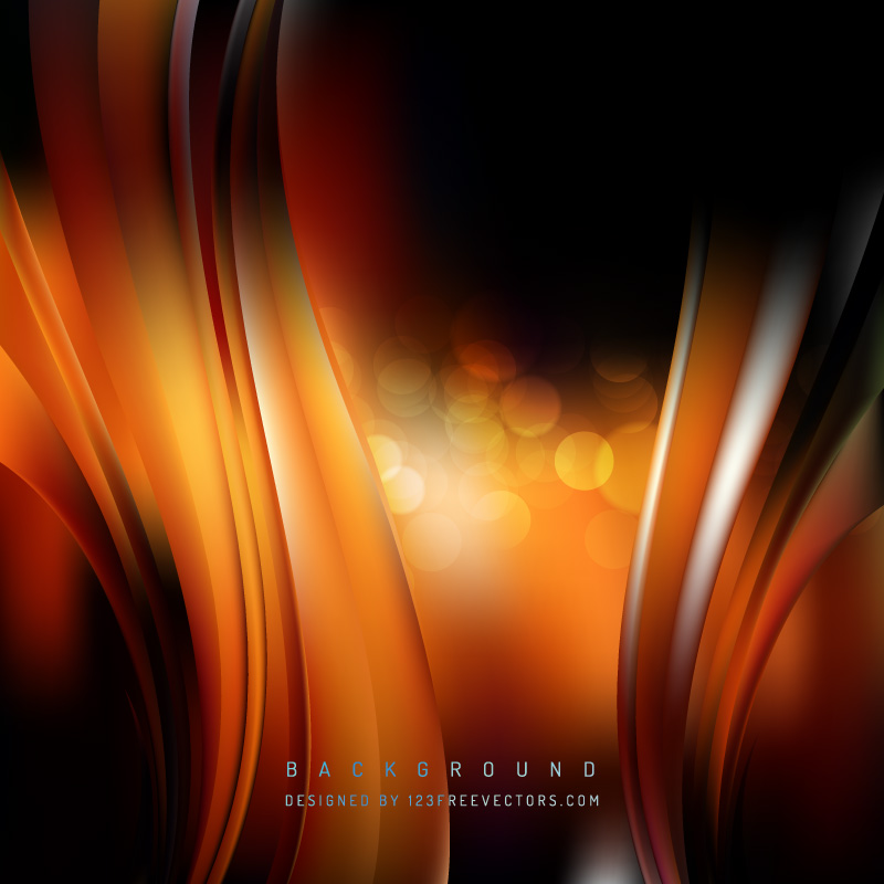 Abstract Black Orange Fire Wave Background Template
