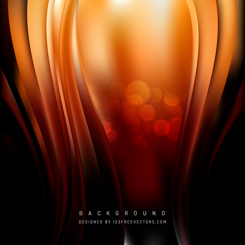Black Orange Fire Wave Background