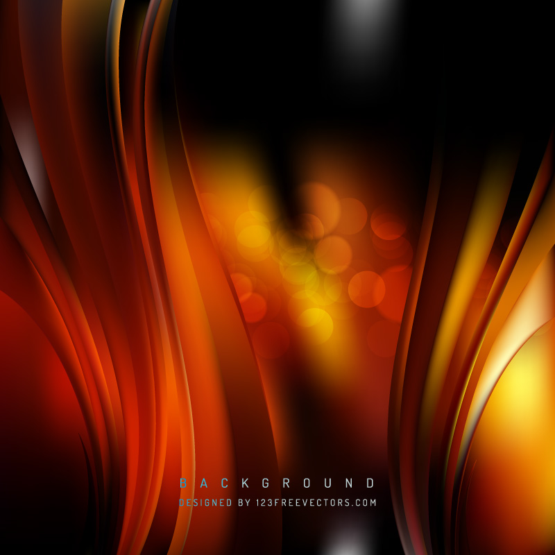 Abstract Black Orange Fire Wavy Background