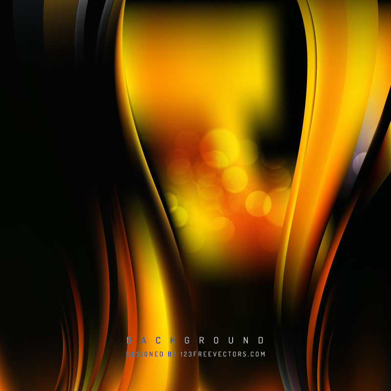 Abstract Black Orange Fire Curve Background