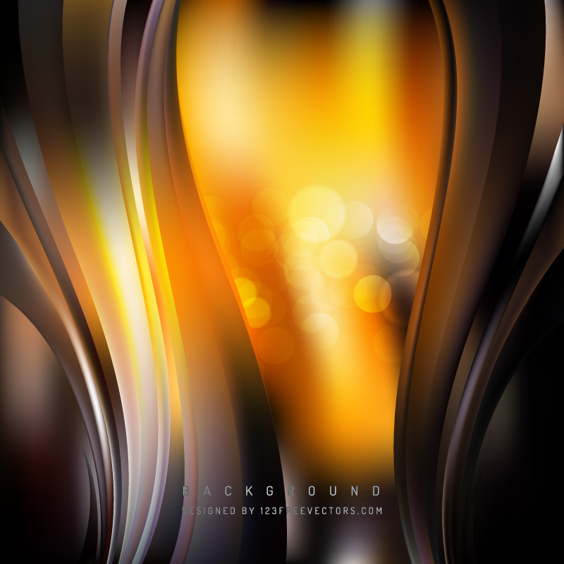 Abstract Black Orange Fire Wave Background Template