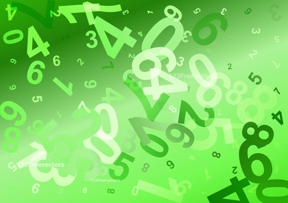Neon Green Scattered Numbers Background Illustration