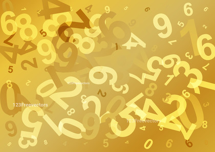 Abstract Dark Yellow Numbers Background