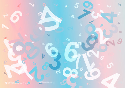 Beige Blue and Pink Numbers Background Graphic