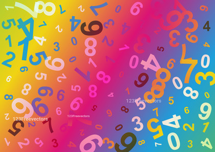 Abstract Pink Blue and Yellow Numbers Background