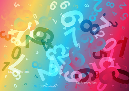Abstract Pink Blue and Yellow Random Numbers Background
