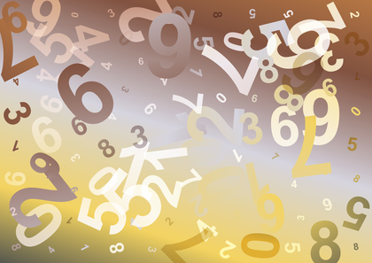 Yellow Brown and Grey Abstract Scattered Numbers Background