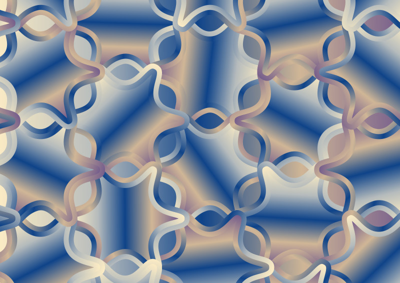 Blue and Brown Abstract Gradient Ornament Pattern Background Vector Image