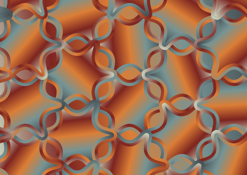 Blue and Orange Gradient Ornament Pattern Background Illustration