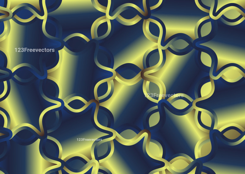 Abstract Blue and Yellow Gradient Ornament Pattern Background Image