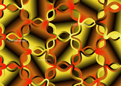 Abstract Yellow Orange and Black Gradient Ornate Pattern Background