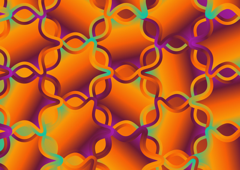 Blue Orange and Purple Gradient Ornament Pattern Background Vector Art