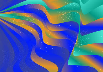 Fluid Blue and Orange Gradient Wavy Background Vector Graphic
