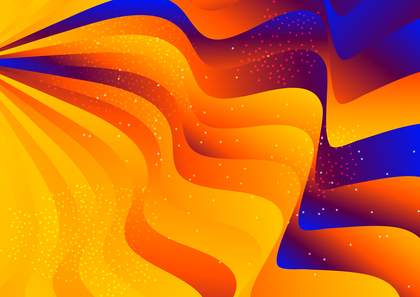 Abstract Fluid Blue and Orange Gradient Wavy Background Vector Image