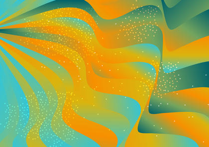 Abstract Fluid Blue Green and Orange Gradient Wavy Background