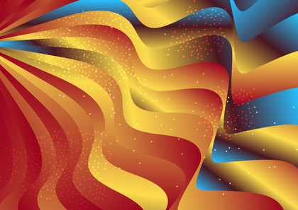 Abstract Modern Red Yellow and Blue Wavy Fluid Liquid Background