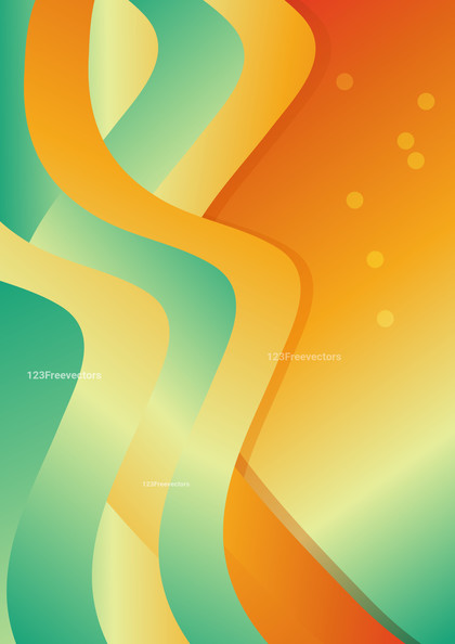 Abstract Blue and Orange Fluid Gradient Vertical Wavy Background