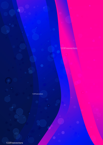 Abstract Pink and Blue Liquid Color Vertical Wavy Background Vector Illustration