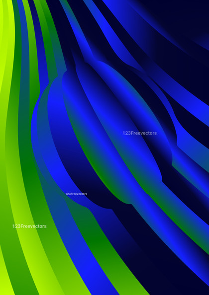Blue and Green Fluid Color 3D Wave Stripe Background
