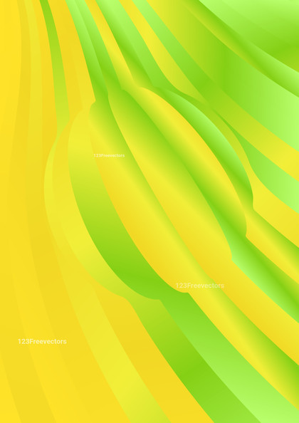 Green and Yellow Fluid Color Curved Stripes Background