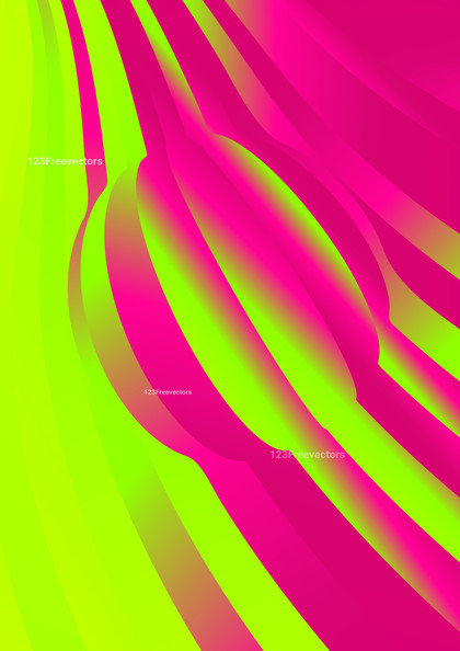 Pink and Green Liquid Color Curved Stripes Background