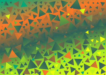 Abstract Orange and Green Gradient Geometric Triangle Background