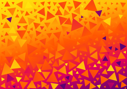 Pink Orange and Yellow Gradient Geometric Triangle Background Vector Art