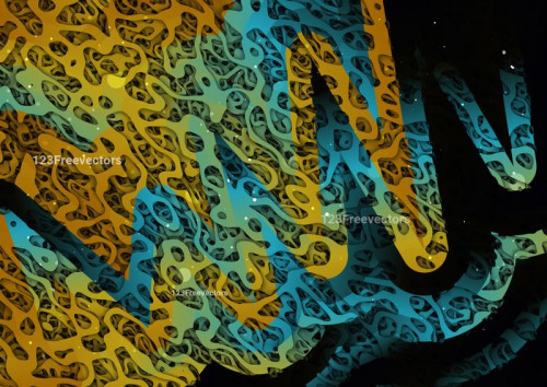 Abstract Blue Orange and Black Background