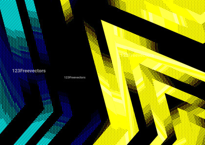 Abstract Blue Yellow and Black Graphic Background Design