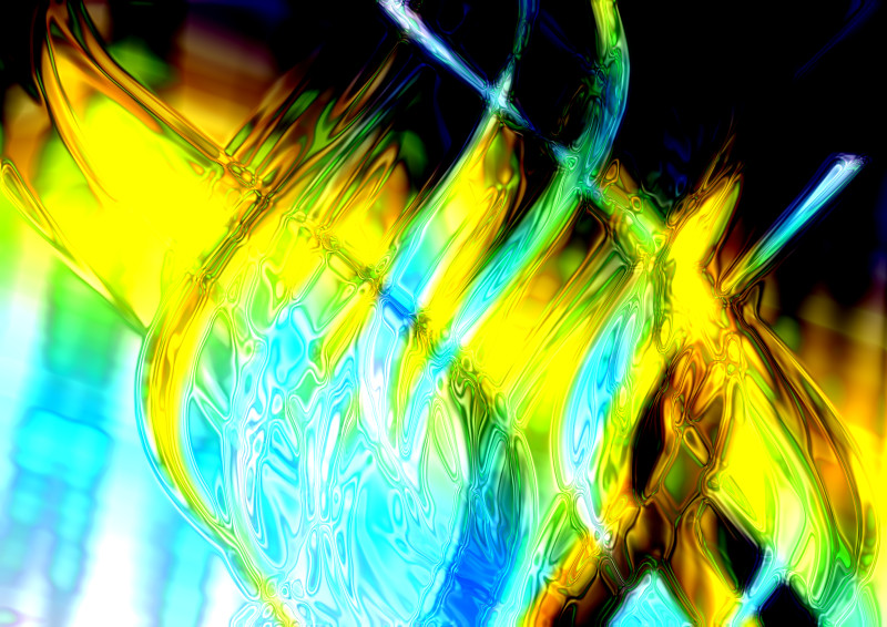 Blue Yellow and Black Abstract Background Image