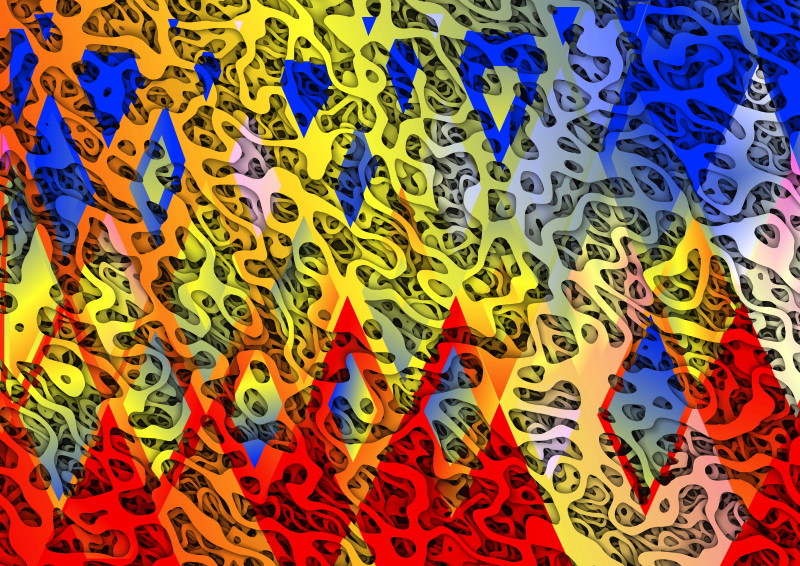 Abstract Red Yellow and Blue Background Design