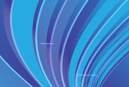 Abstract Blue Curved Stripes Background Illustrator