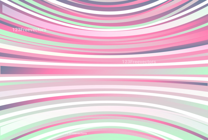 Pink Green and White Curved Stripes Background Vector