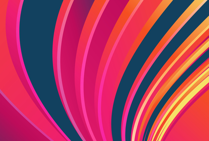 Abstract Pink Blue and Orange Curved Stripes Background Illustrator
