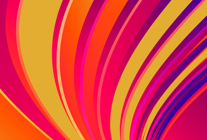 Abstract Pink Orange and Yellow Curved Stripes Background