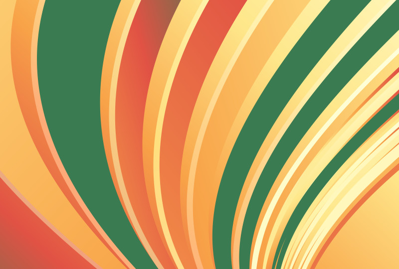 Red Green and Orange Curved Stripes Background Illustrator