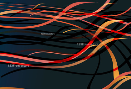 Chaotic Black Red and Orange Wave Lines Background Design