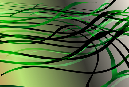 Abstract Green Brown and Black Chaotic Wave Lines Background Vector