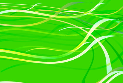 Chaotic Green Yellow and White Wave Lines Background