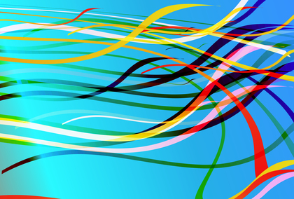 Chaotic Abstract Blue Green and Orange Wave Lines Background Illustrator