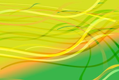Chaotic Abstract Wave Lines Orange Yellow and Green Gradient Background