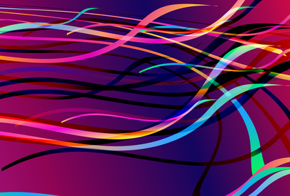 Pink Blue and Yellow Gradient Chaotic Wave Lines Background