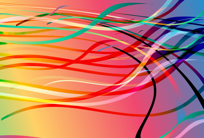 Chaotic Red Orange and Blue Gradient Wave Lines Background Graphic